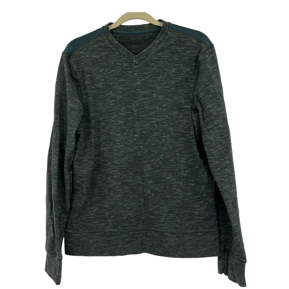 Lululemon Men's Heathered Olive V-Neck Sweatshirt